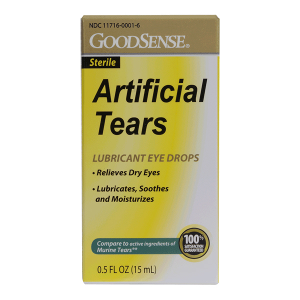 Artificial Tears Drops Sterile by Goodsense  0.5 oz 15ml By Perrigo