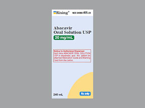 Rx Item-Abacavir Sulfate 20MG-ML 240 ML sol by Rising Pharma USA Somerset 
