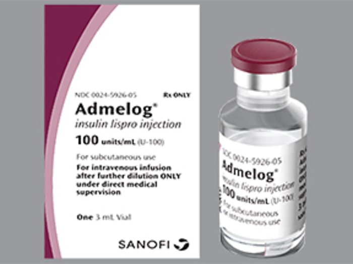 Rx Item-ADMELOG insulin lispro SUBCUT VIAL 100MG VL 3 ML BY SANOFI