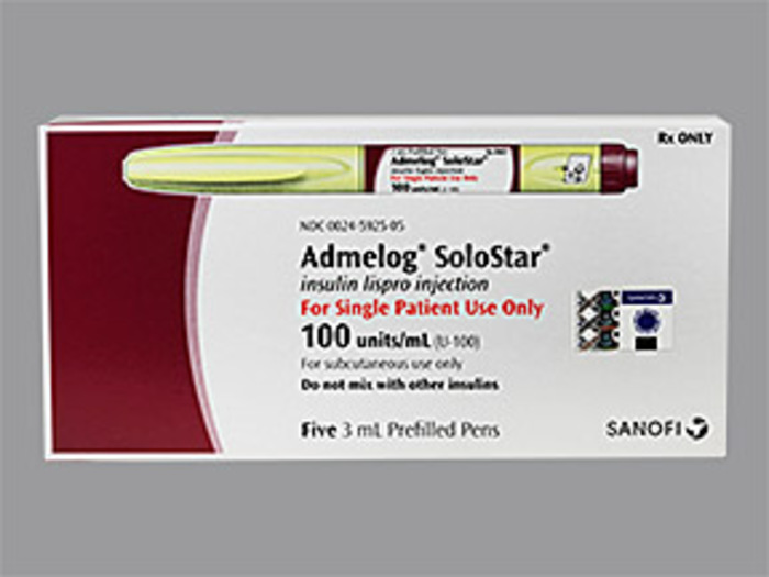 Rx Item-Admelog Solo 100UN/ML 5X3 ML PFS-Keep Refrigerated - by Aventis Pharma USA Refrig