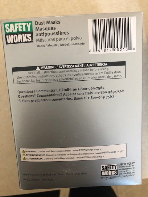 Safety Works Non-Toxic Dust Mask Box of 50 by Safety Works BUNZI