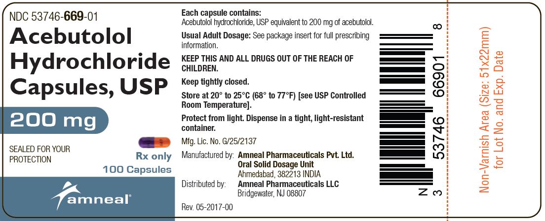 Rx Item-Acebutolol 200mg Cap 100 By Amneal Pharma Gen Sectral