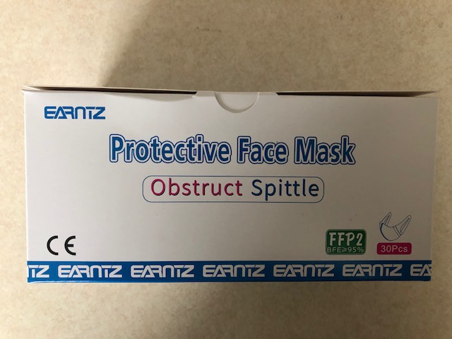 Protective Face mask Ostruct Spittle FFP2 BFE>95% One Box of 30 Masks