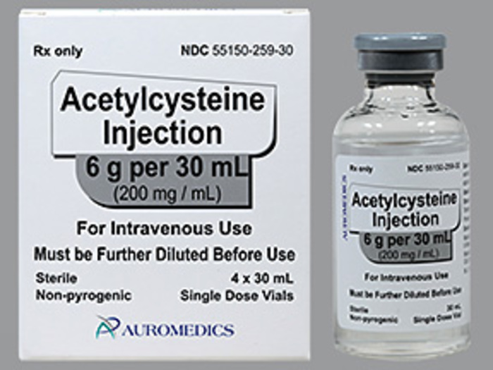 Rx Item-Acetylcysteine 20% 6GM 4X30 ML Single Dose Vial by Auromedics Pharma USA 