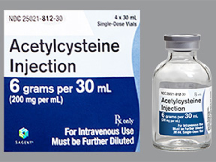 Rx Item-Acetylcysteine 20% 6GM 4X30 ML Single Dose Vial by Sagent Pharma USA 