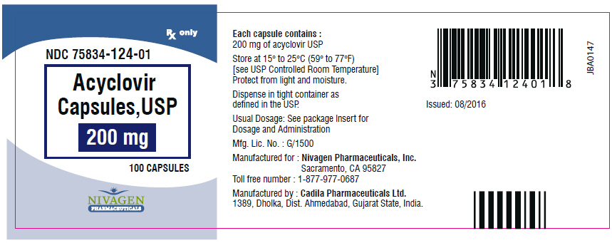 Rx Item-Acyclovir 200Mg Gen Zovirax 100 Cap By Nivagen Pharmaceuticals 