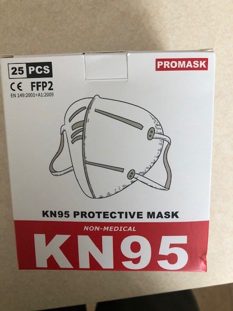 Protective Face  KN95 Ealstic String FFP2 KN95 BFE>95% Bag of 5 BY PROMASK 