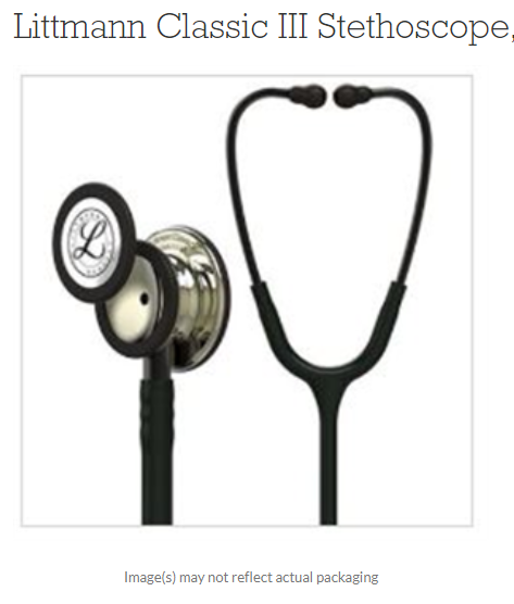 Littmann Classic III Stethoscope - Double-Sided ChesEach black by 3M