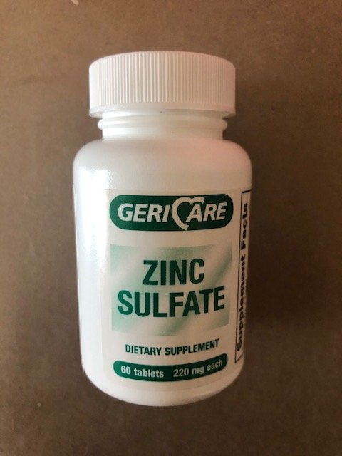 Zinc Sulfate 220mg Tab (=50mg ZINC) 60 By GERI-CARE  Pharma 