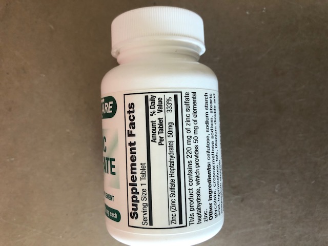 Zinc Sulfate 220mg Tab 60 By GERI-CARE Pharma