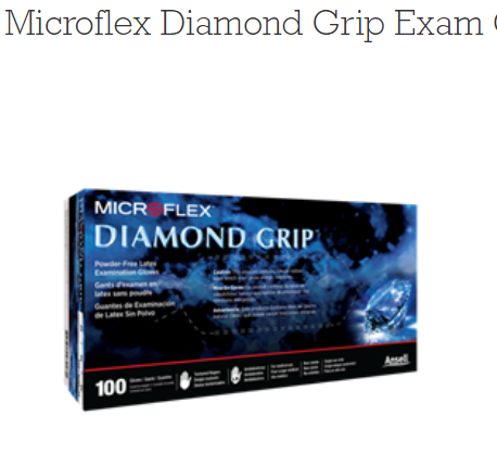 Microflex Diamond Grip Powder-Free Latex Exam Gloves 100 Mf-300-XL By Microflex