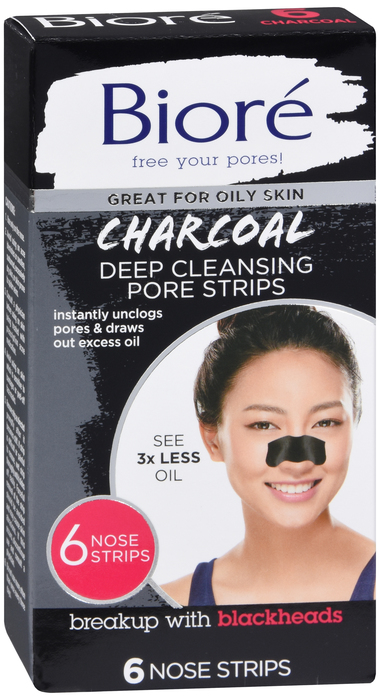 Biore Charcoal Nose Pore Strips 6Ct By Kao Brands Company