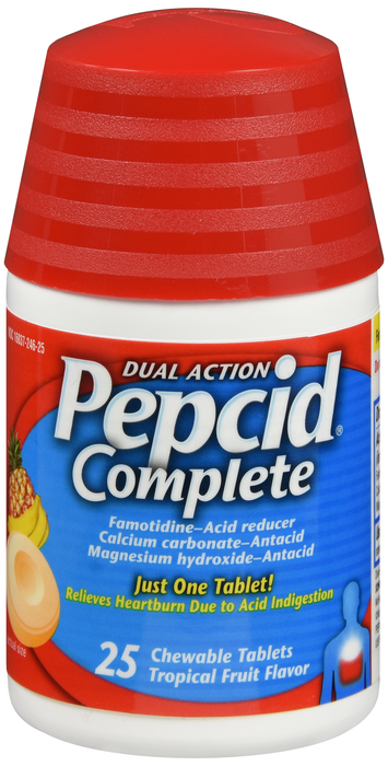 Pack of 12-Pepcid Complete Chewable Fruit Chewable 25 By J&J Consumer USA 