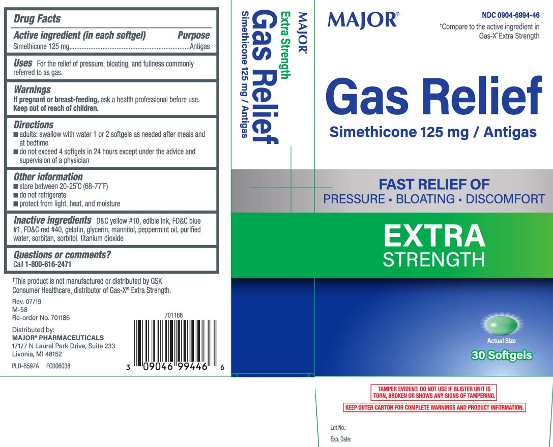 Case of 72-Gas Relief Ex Str Gas Relief Soft Gel 30 by Major Pharma Gen Gas-X