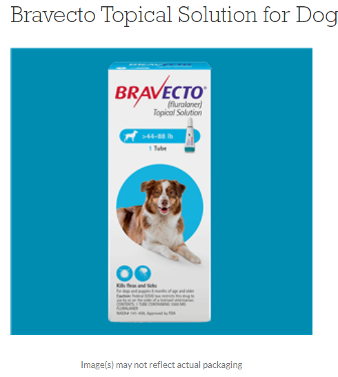 Bravecto Topical Solution For Dogs 22 To 44 Pounds Green Label 1