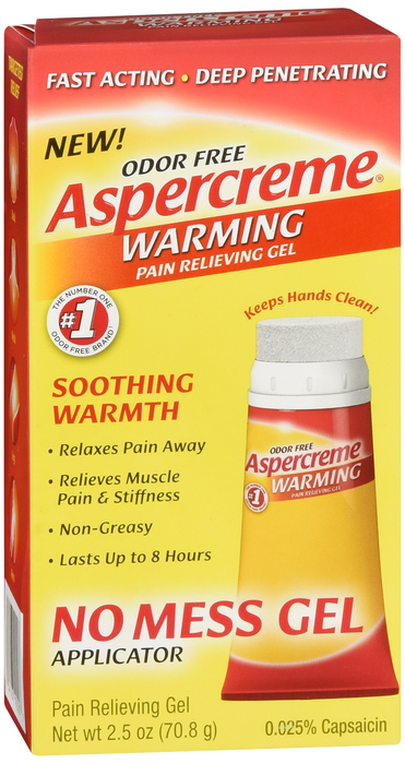 Aspercreme WARMING NO-MESS GEL 2.5OZ 