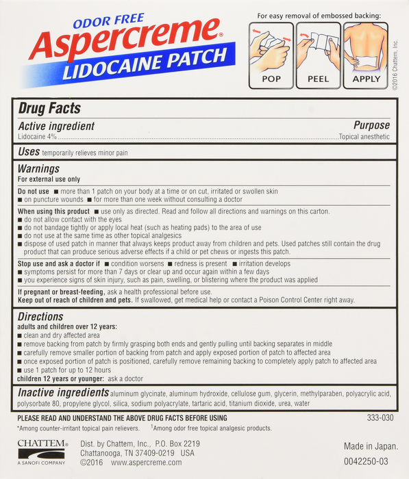 '.Aspercreme Lidocaine Patches 5.'