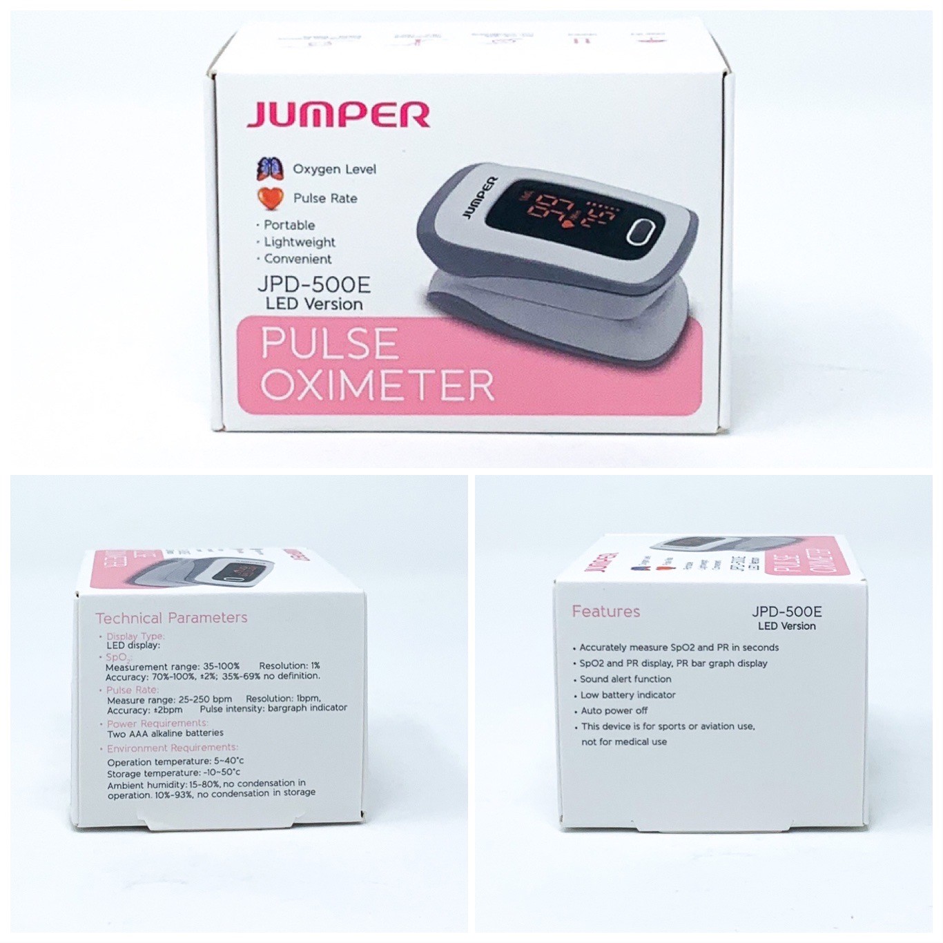Oximeter Adult/ Adolescent Fingertip Sensor, Includes: Hanging Rope, Storage Bag