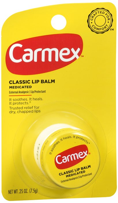 Pack of 12-Carmex Classic Lip Balm Medicated 0.25ozx12Jar  By Carma Labs 