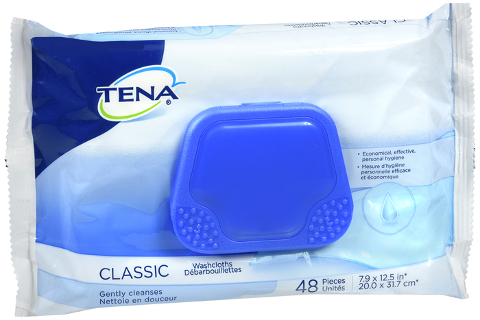 Tena Classic Washcloth 48Ct-Case of 12