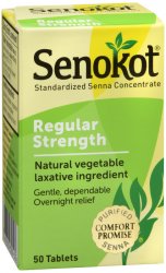Case of 12-Senokot Natural Vegetable Laxative Tablets 50ct