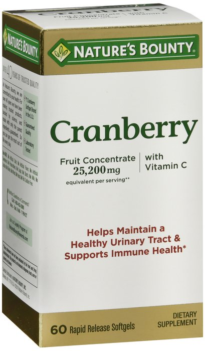 Case of 12-Cranberry Tripl Softgel 60 Count Nat Bounty