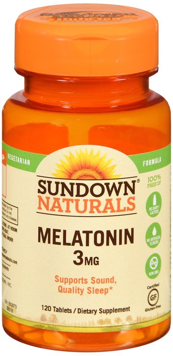 Case of 12-Melatonin 3mg Bonus Tablet 120 Count Sundown