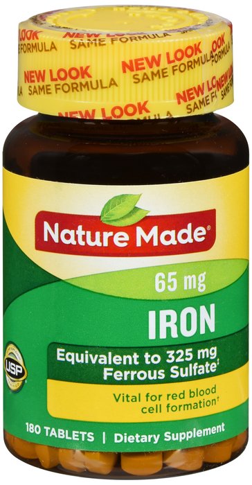 Case of 24-Iron 65mg Tablet 180 Count Nature Made