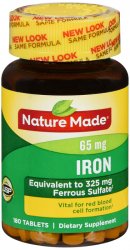 Case of 24-Iron 65mg Tablet 180 Count Nature Made