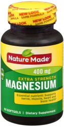 Case of 12-Magnesium 400mg Gelcap 60 Count Nature Made