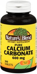 Case of 12-N/B Cal Carbonate 600 mg Tab 100 By National Vitamin Co