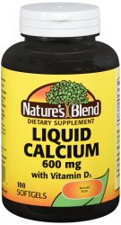 Case of 12-Calcium+D 600mg Softgel 100 Count Nature's Blend By Nat