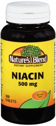 Case of 12-Niacin 500mg Tab 100 Count Nature's Blend