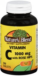 Case of 12-Natures Blend Vitamin C 1000mg Rose Hips Tablet 100 Cou