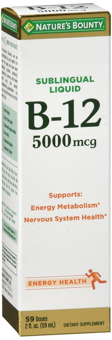 Case of 12-Nb B-12 Subl 5000mcg/ml Drp 2 oz By Nature's Bounty