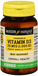 Case of 12-Vitamin D 1000 IU Pch Van Chew 50 By Mason Distributors