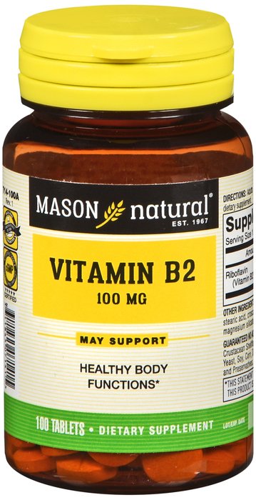 Case of 12-Vit B2 100 mg Tab 100 By Mason Distributors
