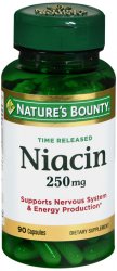 Case of 12-Niacin 250mg Tr Cap 90 Count Nat Bounty