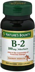 Case of 12-Natures Bounty Vitamin B-2 100 mg Tab 100 By Nature's Bounty