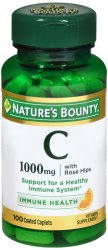 Case of 12-Natures Bounty Vitamin C 1000mg Rose Hips Tablet 100 Co