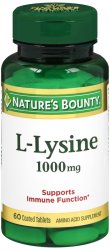 Case of 12-L-Lysine 1000mg Tablet 60 Count Nat Bounty