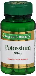 Case of 12-Potassium Gluconate 99mg Tab 100 Count Nat Bnty