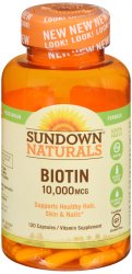 Case of 12-Sd Biotin 10,000 mcg Veg 120 By Nature's Bounty