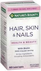Case of 12-Multi Skin Hair Nail Tab 60 Count Nat Bounty