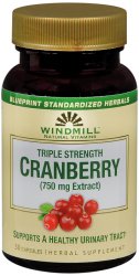 Case of 12-Cranberry 750 mg Capsules 30 Count By Windmill Health P