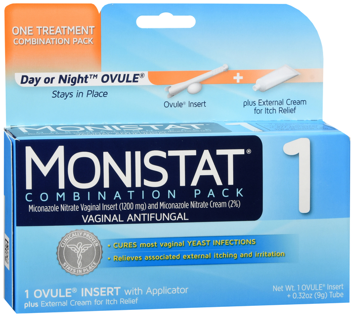 Case of 12-Monistat 1 Miconazole Combo Ovule/Cream 0.32 Oz by Medtech