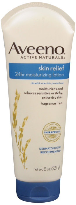 Aveeno Lotion Skin Relief Fragrance Free Moisturizing 8Oz  By J&J Consumer