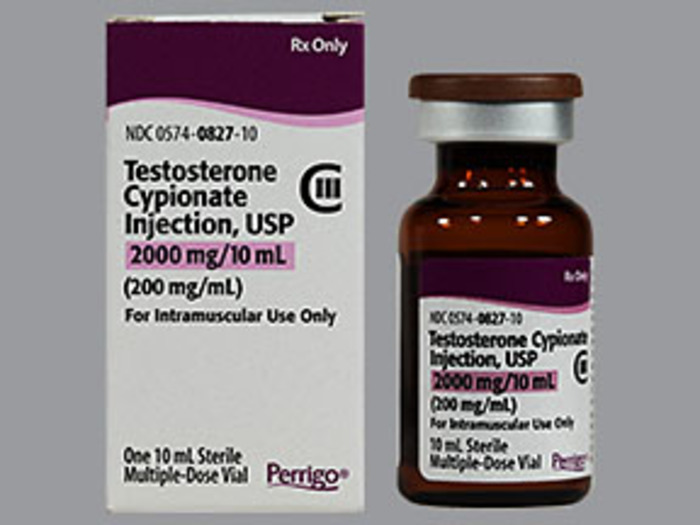 DEA- Cl3-Testosterone 2000MG 10 ML Multi Dose Vial by Perrigo Pharma USA 