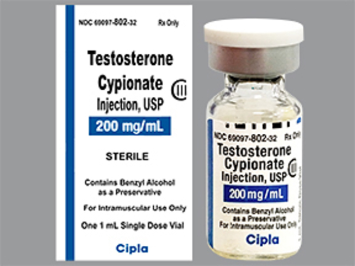 DEA- Cl3-Testosterone 200MG 1 ML Single Dose Vial by Cipla Pharma USA 