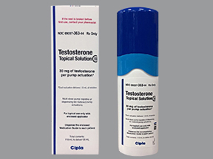 DEA- Cl3-Testosterone 30MG 60X1.5 ML sol by Cipla Pharma USA 